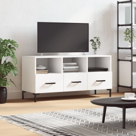 Tv Skapītis, Balts, 102X36X50 Cm, Inženierijas Koks Vidaxl