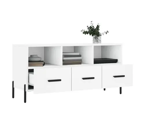 Tv Skapītis, Balts, 102X36X50 Cm, Inženierijas Koks Vidaxl