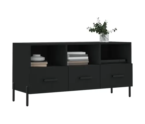 Televizoriaus Spintelė, Juoda, 102X36X50cm Apdirbta Mediena Televizoriaus Spintelė, Juoda, 102X36X50cm Apdirbta Mediena