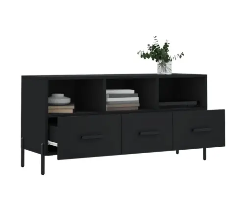 Televizoriaus Spintelė, Juoda, 102X36X50cm Apdirbta Mediena Televizoriaus Spintelė, Juoda, 102X36X50cm Apdirbta Mediena