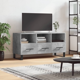 Tv Skapītis, Betona Pelēks, 102X36X50 Cm, Inženierijas Koks Vidaxl