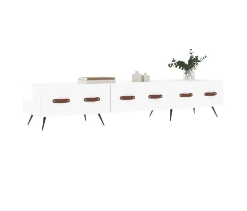 Tv Skapītis, Spīdīgi Balts, 150X36X30 Cm, Inženierijas Koks Vidaxl