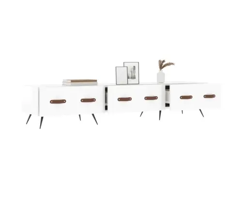 Tv Skapītis, Spīdīgi Balts, 150X36X30 Cm, Inženierijas Koks Vidaxl