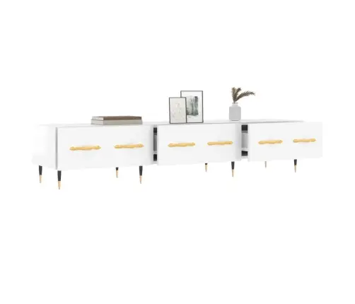 Tv Skapītis, Spīdīgi Balts, 150X36X30 Cm, Inženierijas Koks Vidaxl