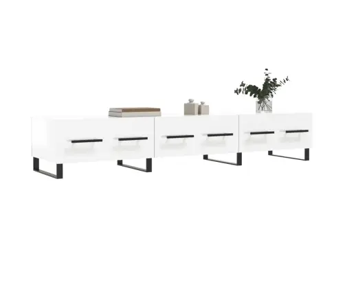 Telerikapp, Kõrgläikega Valge, 150 X 36 X 30 cm Tehispuit