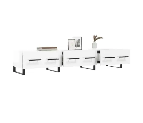 Telerikapp, Kõrgläikega Valge, 150 X 36 X 30 cm Tehispuit