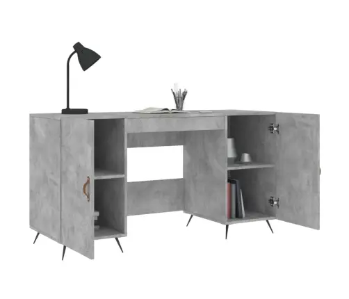 Rakstāmgalds, Betona Pelēks, 140X50X75 Cm, Inženierijas Koks Vidaxl