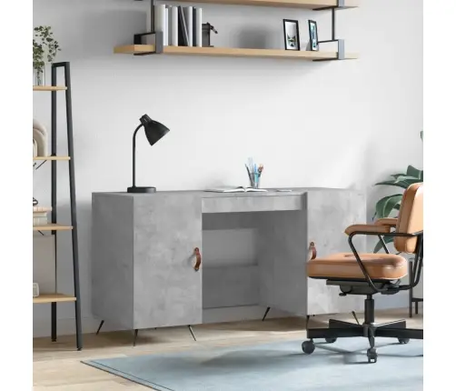 Rakstāmgalds, Betona Pelēks, 140X50X75 Cm, Inženierijas Koks Vidaxl