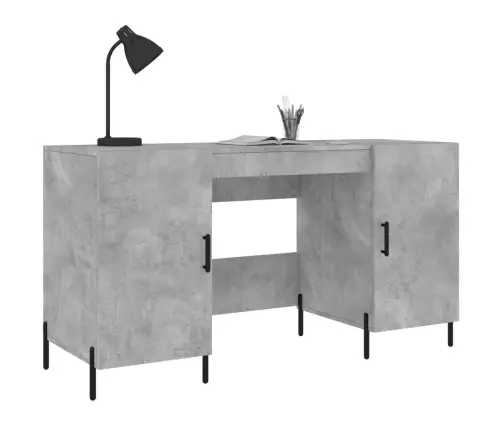 Rašomasis Stalas, Betono Pilkas, 140X50X75cm Apdirbta Mediena