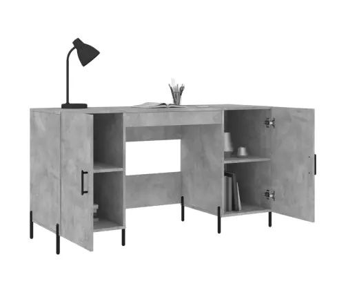 Rašomasis Stalas, Betono Pilkas, 140X50X75cm Apdirbta Mediena