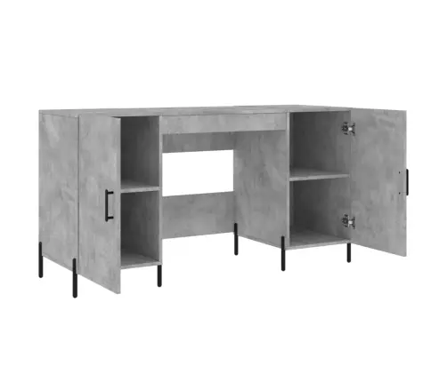 Rašomasis Stalas, Betono Pilkas, 140X50X75cm Apdirbta Mediena