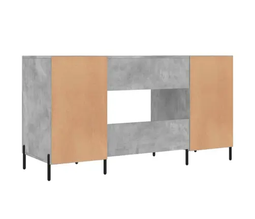 Rašomasis Stalas, Betono Pilkas, 140X50X75cm Apdirbta Mediena