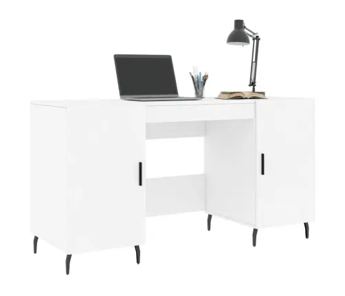 Rašomasis Stalas, Baltos Spalvos, 140X50X75cm Apdirbta Mediena
