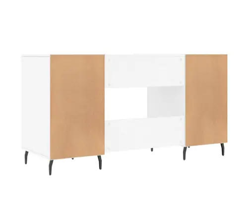 Rašomasis Stalas, Baltos Spalvos, 140X50X75cm Apdirbta Mediena