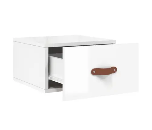 Sienas Naktsskapīši, 2 Gab., Spīdīgi Balti, 35X35X20 Cm Vidaxl