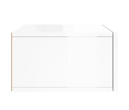 Sienas Naktsskapīši, 2 Gab., Spīdīgi Balti, 35X35X20 Cm Vidaxl