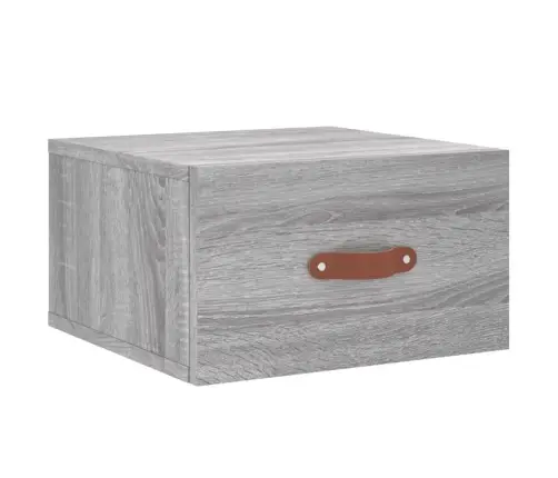 Prie Sienos Montuojama Naktinė Spintelė, Pilka, 35X35X20Cm