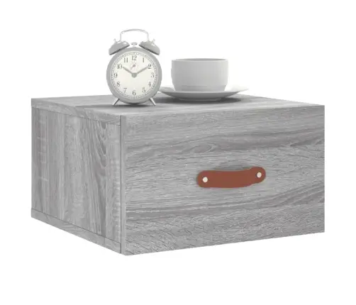 Prie Sienos Montuojama Naktinė Spintelė, Pilka, 35X35X20Cm