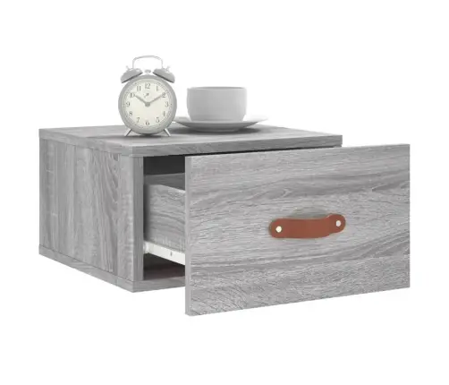 Prie Sienos Montuojama Naktinė Spintelė, Pilka, 35X35X20Cm