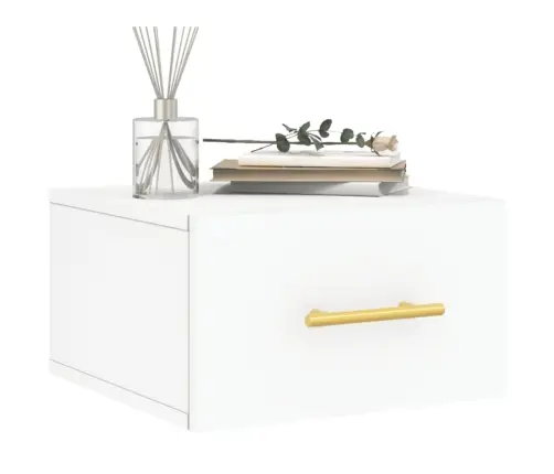 Sienas Naktsskapītis, Balts, 35X35X20 Cm Vidaxl