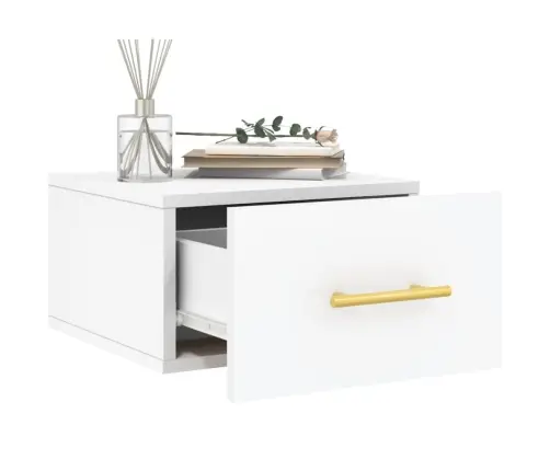 Sienas Naktsskapītis, Balts, 35X35X20 Cm Vidaxl