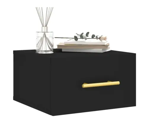 Sienas Naktsskapītis, Melns, 35X35X20 Cm Vidaxl
