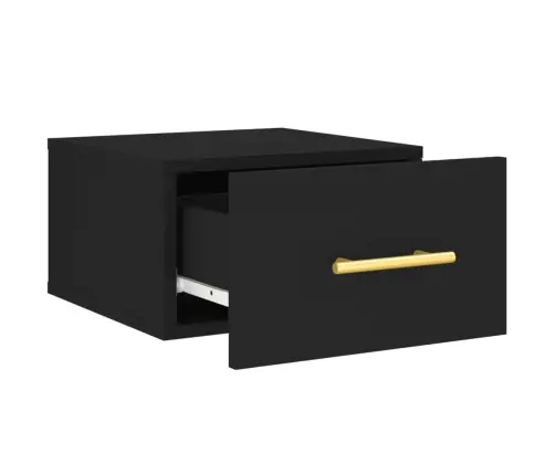 Sienas Naktsskapītis, Melns, 35X35X20 Cm Vidaxl