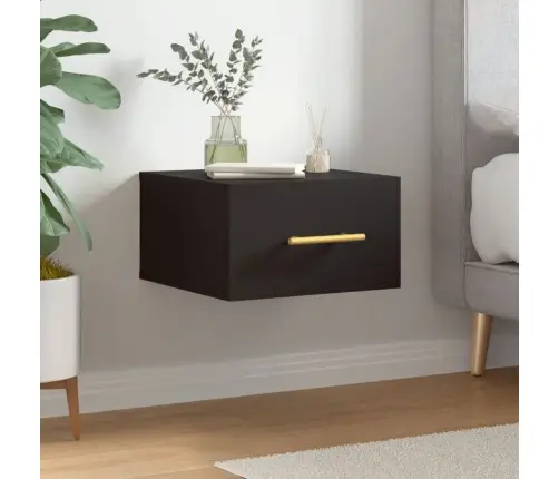 Sienas Naktsskapītis, Melns, 35X35X20 Cm Vidaxl