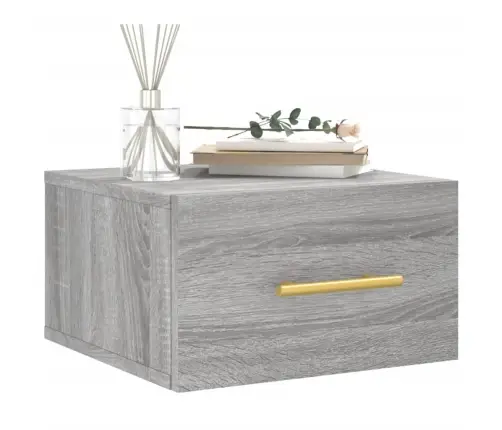 Sienas Naktsskapīši, 2 Gab., Pelēka Ozolkoka Krāsa, 35X35X20 Cm Vidaxl