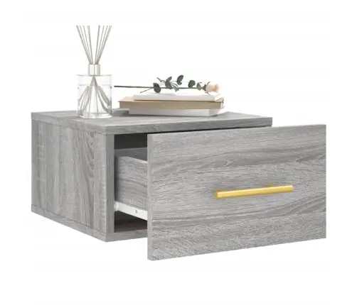 Sienas Naktsskapīši, 2 Gab., Pelēka Ozolkoka Krāsa, 35X35X20 Cm Vidaxl