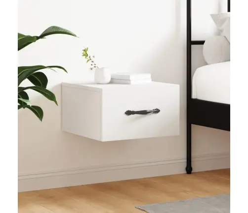 Sienas Naktsskapītis, Balts, 35X35X20 Cm Vidaxl