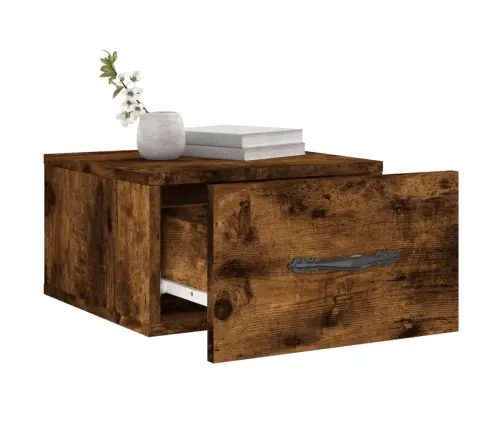 Seinale Kinnitatavad Öökapid 2 Tk, Suitsutatud Tamm, 35X35X20Cm