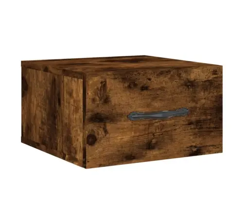 Seinale Kinnitatavad Öökapid 2 Tk, Suitsutatud Tamm, 35X35X20Cm