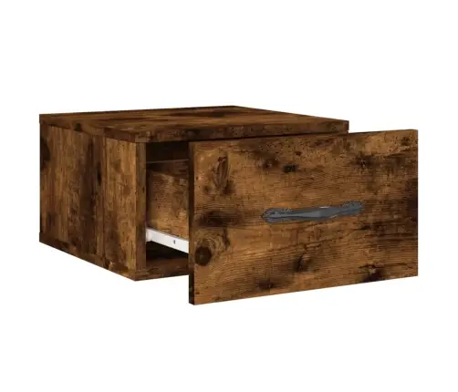 Seinale Kinnitatavad Öökapid 2 Tk, Suitsutatud Tamm, 35X35X20Cm