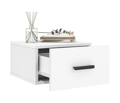 Sieninės Naktinės Spintelės, 2Vnt., Baltos, 35X35X20Cm