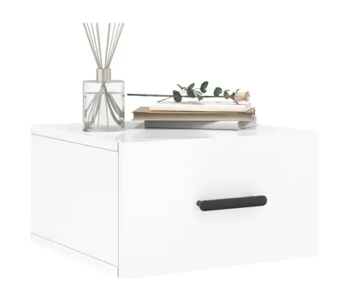 Sienas Naktsskapīši, 2 Gab., Spīdīgi Balti, 35X35X20 Cm Vidaxl