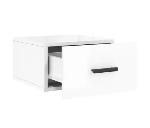 Sienas Naktsskapīši, 2 Gab., Spīdīgi Balti, 35X35X20 Cm Vidaxl