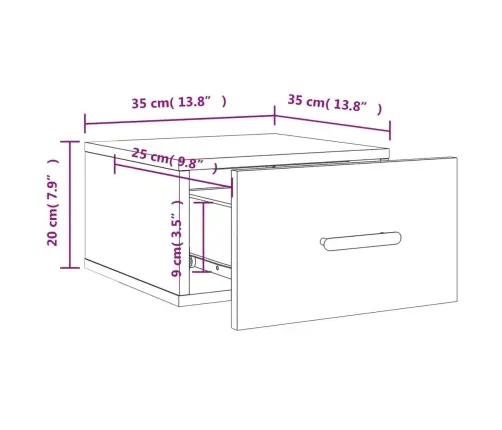 Seinale Kinnitatav Öökapp, Sonoma Tamm, 35 X 35 X 20 Cm
