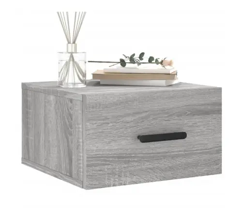 Prie Sienos Montuojama Naktinė Spintelė, Pilka, 35X35X20Cm