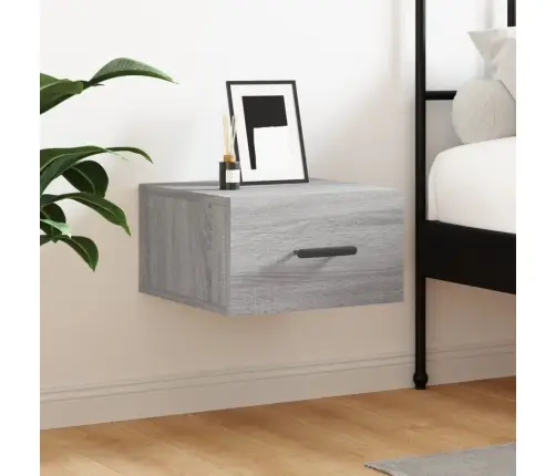 Prie Sienos Montuojama Naktinė Spintelė, Pilka, 35X35X20Cm