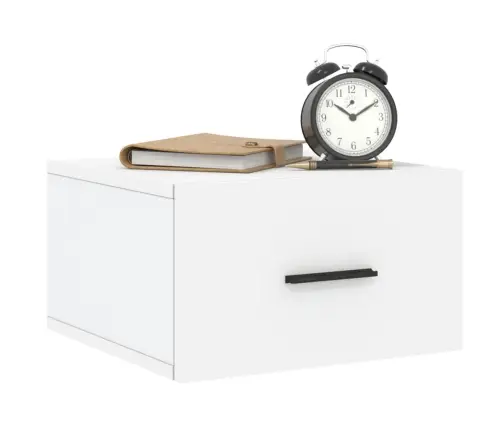 Sienas Naktsskapītis, Balts, 35X35X20 Cm Vidaxl