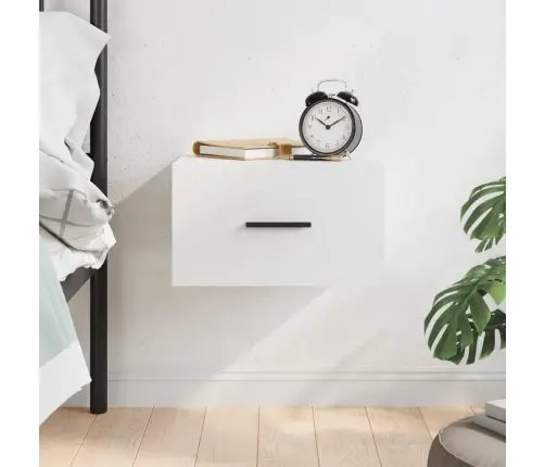 Sienas Naktsskapītis, Balts, 35X35X20 Cm Vidaxl