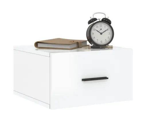 Sienas Naktsskapīši, 2 Gab., Spīdīgi Balti, 35X35X20 Cm Vidaxl