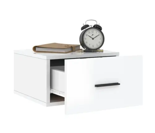 Sienas Naktsskapīši, 2 Gab., Spīdīgi Balti, 35X35X20 Cm Vidaxl