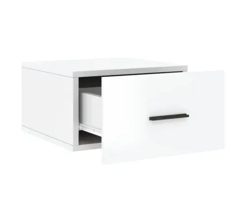 Sienas Naktsskapīši, 2 Gab., Spīdīgi Balti, 35X35X20 Cm Vidaxl