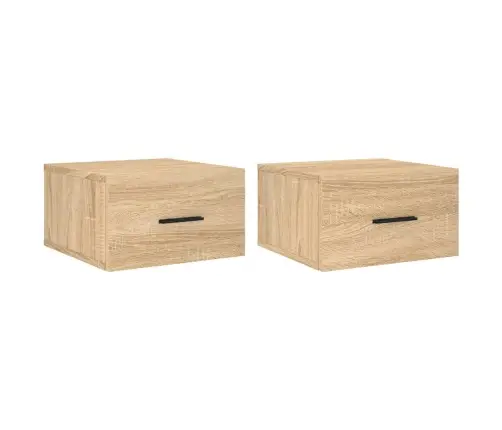 Sienas Naktsskapīši, 2 Gab., Ozolkoka Krāsa, 35X35X20 Cm Vidaxl