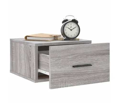 Prie Sienos Montuojama Naktinė Spintelė, Pilka, 35X35X20Cm