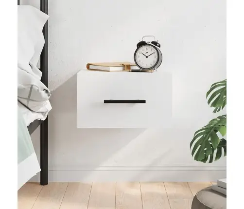 Sienas Naktsskapītis, Balts, 35X35X20 Cm Vidaxl