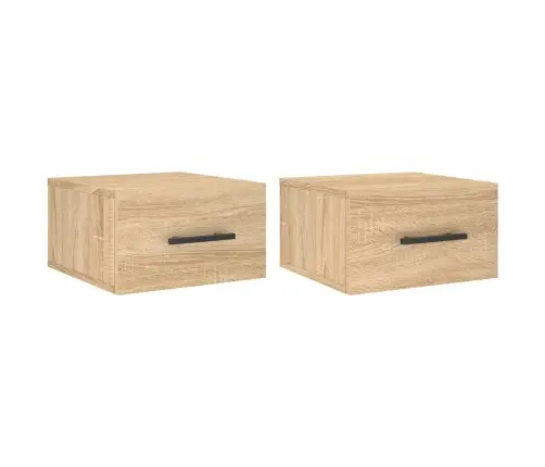 Sienas Naktsskapīši, 2 Gab., Ozolkoka Krāsa, 35X35X20 Cm Vidaxl