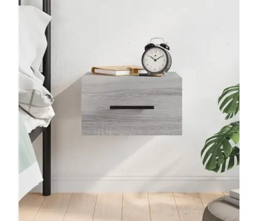 Prie Sienos Montuojama Naktinė Spintelė, Pilka, 35X35X20Cm